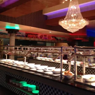 interior, sushi and sashimi