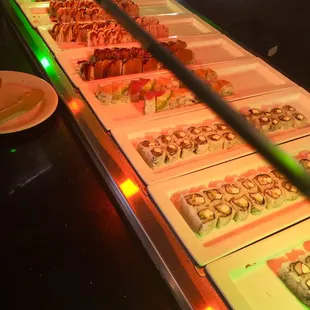 Different selections of sushi!