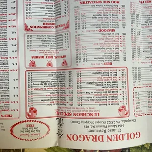 Updated prices for lunch special which includes a drink.