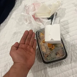 Hand comparison to food