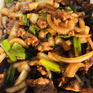 15 minute Beijing beef. Too saucy/salty. Beef tasted a little weird.