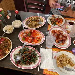 a table full of food