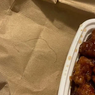 Hair from inside the food