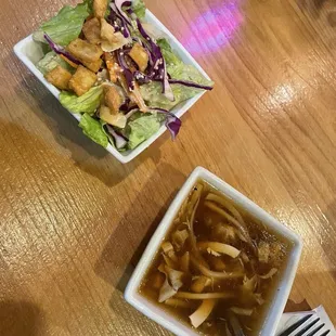 Side o salad n hot n sour soup