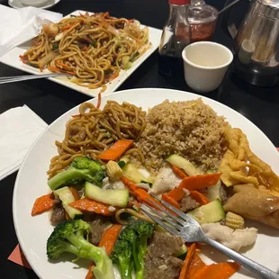 Imperial Three Delightsand Chow Mein Delight. I already ate some of it.. lol Dragon serves a lot of food.