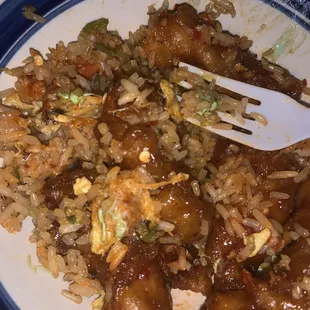 Orange chicken and rice meal and there was gum in my food! Chewed up gum  I am so disgusted!