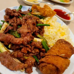 Mongolian beef - dinner for one combo