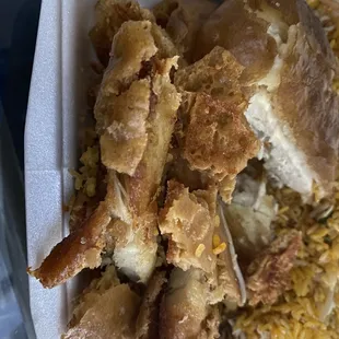 Lemon Chicken plate beyond over cooked