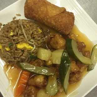 Sweet and sour pork lunch