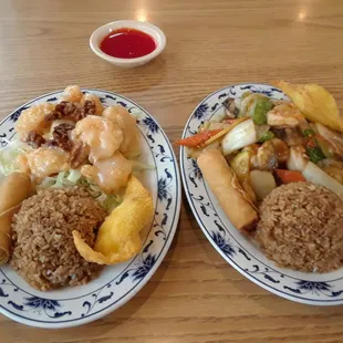 Both lunch plates side by side.