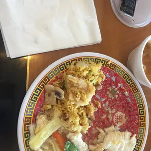 a plate of food on a table