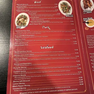 Menu page 1 of 5 on 1/16/23