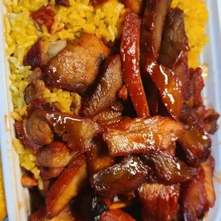 Boneless spare ribs with pork fried rice
