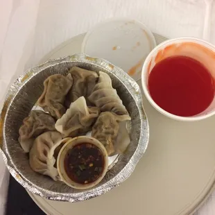 Steamed pork dumplings. 7 for $5.95