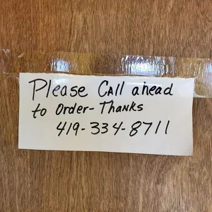 They request you call your order ahead from outside, as physical distancing inside can be challenging.