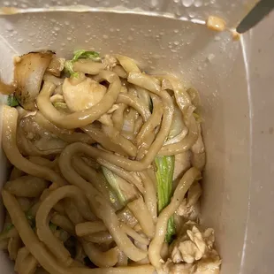 noodles in a white container