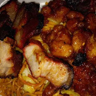 BBQ Pork, Orange Chicken and Chow Mein!
