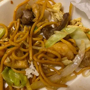 Combination chowmein literally only 2 shrimps