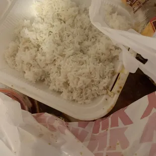 They put the rice in the clam shell container so it would be okay - but the most expensive menu item was in the smallest container!!!