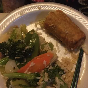 Vegetarian Delight with Cashews Vegetable 2 Egg Rolls