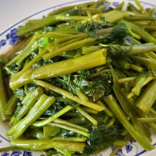 Garlic sauce ong choy.