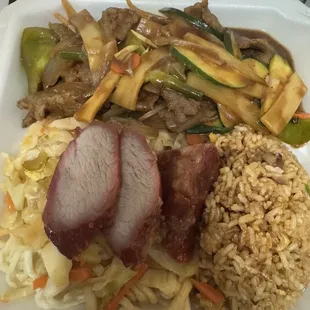 Mongolian Beef Special Combo Plate