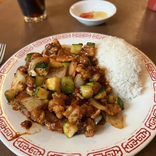 Kung Pao Chicken and Rice. Delicious!