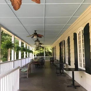 the porch of a restaurant