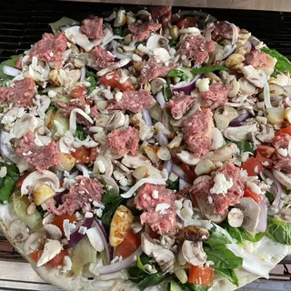 Spinach Sausage Pizza
