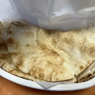 Delicious, hot fresh, pita, nice and thin