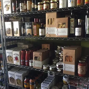 shelves of food and condiments