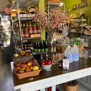 a wide view of the store