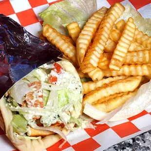 Chicken Shawarma Sandwich With Fries