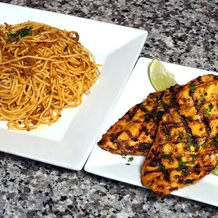 Chicken Steak With Spaghetti