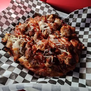 BBQ Chicken Pizza with more meat added