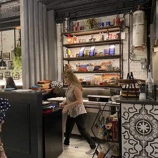 a woman in the kitchen