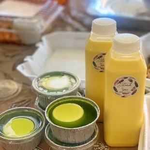 a variety of sauces and condiments