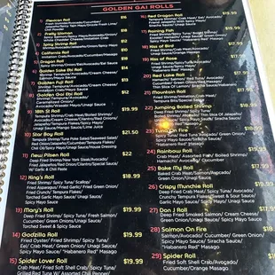 menu