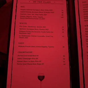 Drinks Menu