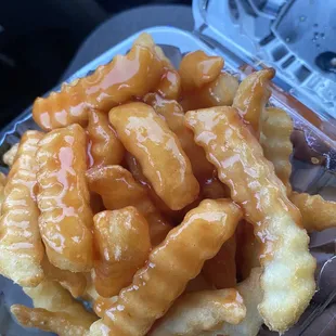 French fries and mumbo sauce. So so tasty. The best.