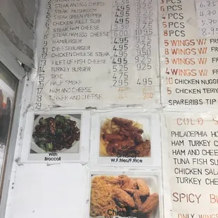 a menu for a restaurant
