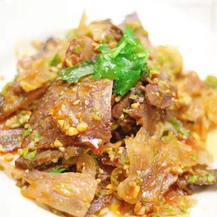 夫妻肺片 Beef Tendon &amp; Tripe w/ spicy chill sauce