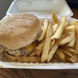 Grilled Chicken Sandwich and Fries (4 stars)