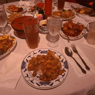 a table full of food