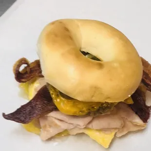 Bagel ham / bacon / turkey/ sausage/egg and cheese