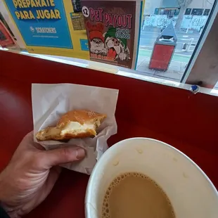 Jelly donut and coffee