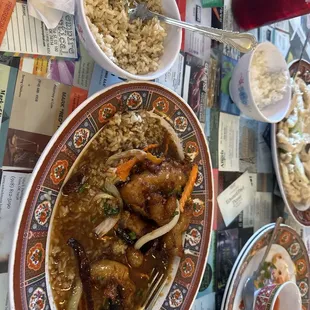 General Tsos Chicken and fried rice