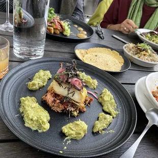Cichonita, albondigas, lentil salad, lions mane, and the hominy.