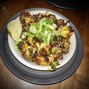 Incredible crispy Brussels sprouts ~ yum!