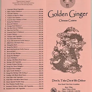 Menu a/o Jan 29th, 2025 (1 of 4)